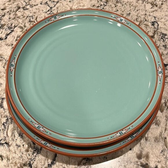 Noritake Green Boulder Ridge Stoneware Plates set of 2 - Picture 1 of 9
